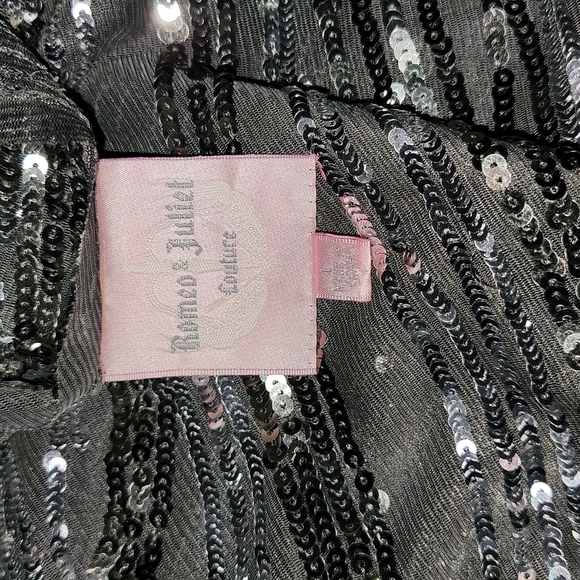 Oversized Sheer Sequin Hi Lo Racerback Flowy Evening Cocktail Tunic Top Size Lrg - Picture 9 of 12